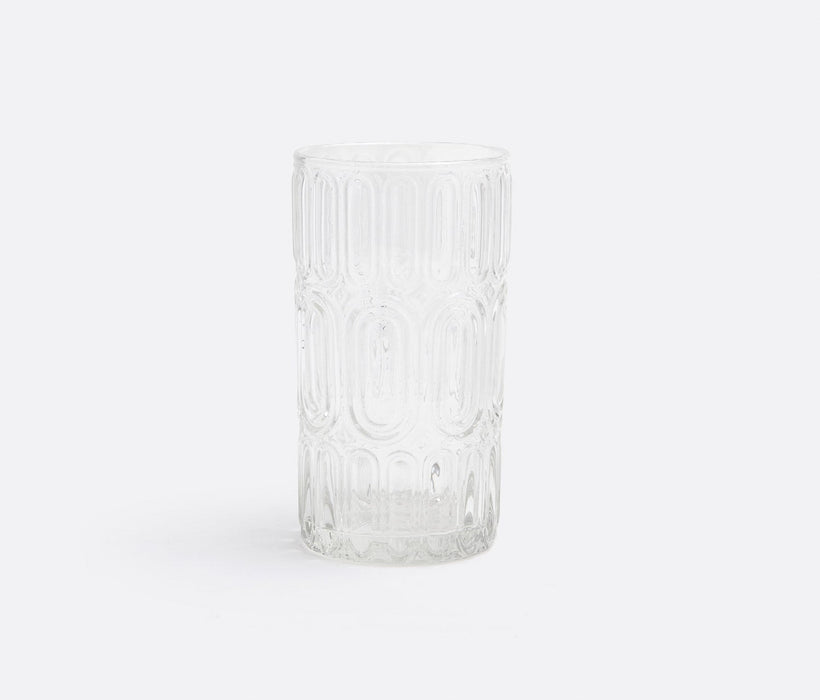 AARON Clear Highball Glass, Hand Blown, Pack of 6