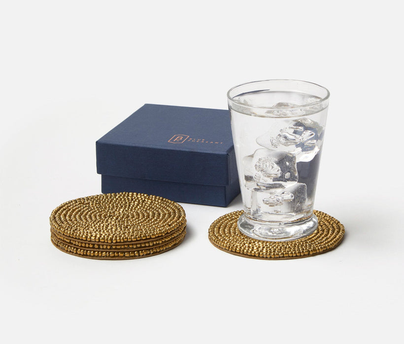 ARIA Gold Round Coasters, Boxed Set of 4