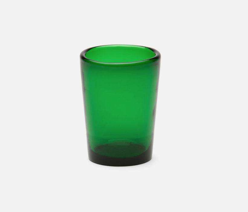 JONAH Dark Green Tumbler Glass, Hand Blown, Pack of 6
