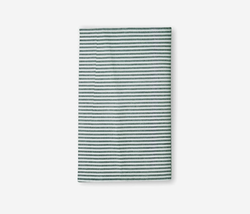 BROOKS Dark Green Stripe Cotton Canvas Kitchen Towel, 20"x28", Pack/2
