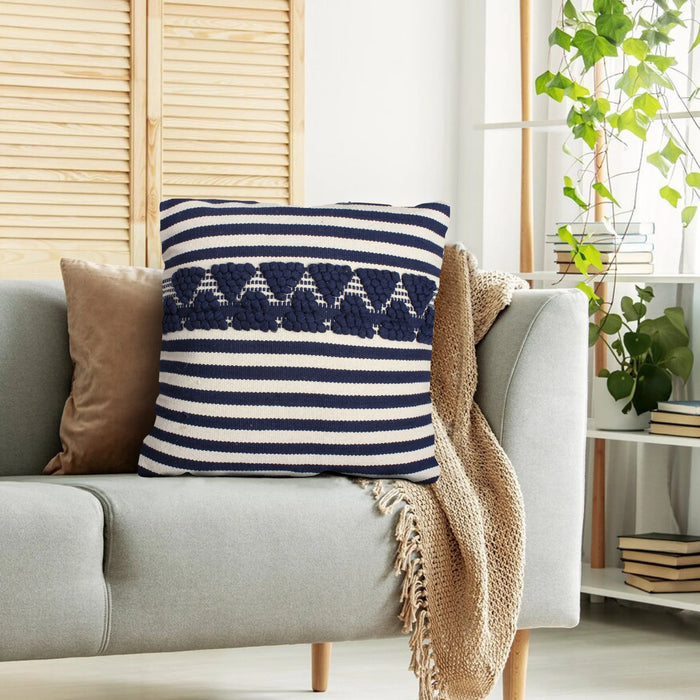 Handwoven Striped Square Cotton Accent Pillow by DunaWest