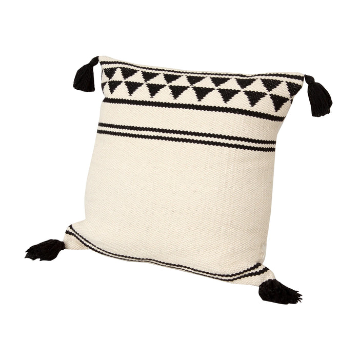 Modern Striped Tassel Throw Pillow by DunaWest