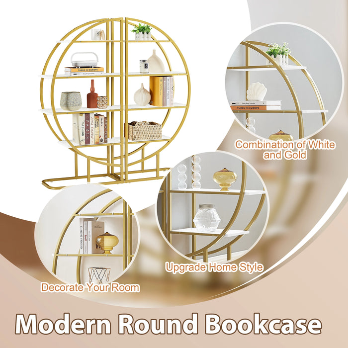 4-Tier Round Open Bookshelf