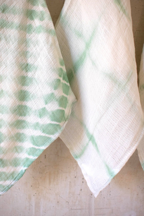 Set of 3 Sea foam Hand-Dyed Tea Towels