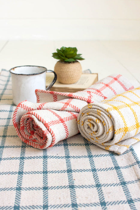 set of 3 gingham table runners