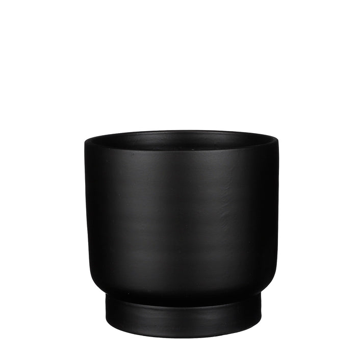 Large Riva Round Black Pot - Black