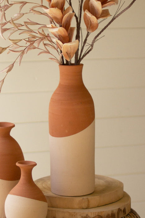 Handmade Ivory Dipped Clay Vessel