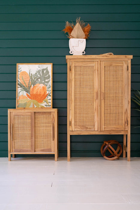 wooden cabinet with sliding doors