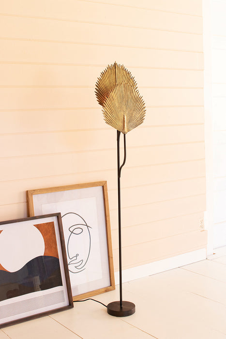 floor lamp with antique gold leaves
