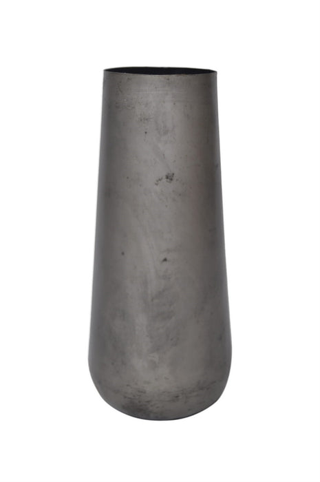 Large Iron Vase Ant. Silver Finish - Light Rock Silver