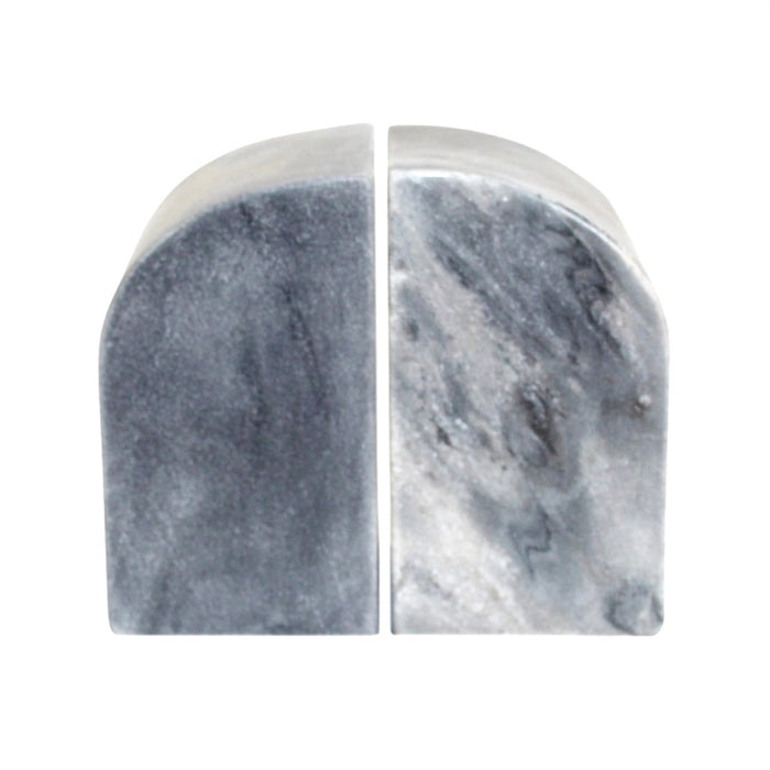 Set of 2 Grey Marble Bookends