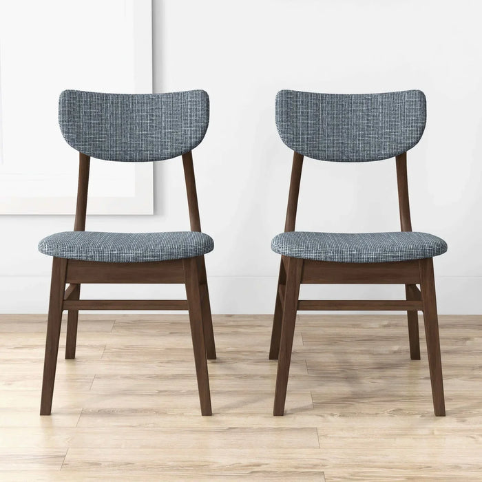 Eula Mid-Century Modern Dark Grey Dining Chair (Set of 2)