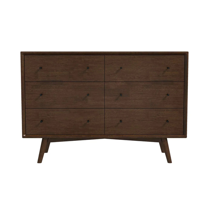 Mid Century Modern Walnut Dresser 6 Drawer
