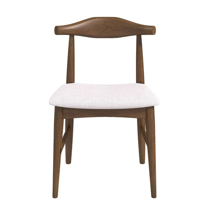 Damian Mid-Century Modern Solid Wood Beige Dining Chair