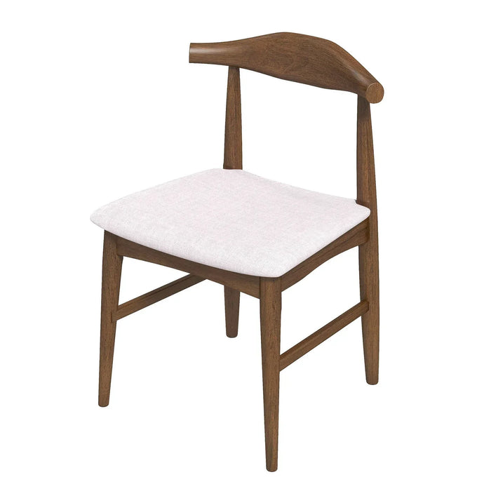 Damian Mid-Century Modern Solid Wood Beige Dining Chair