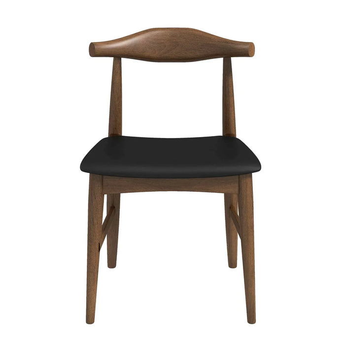 Destiny Mid-Century Modern Black PU Dining Chairs (Set of 2)