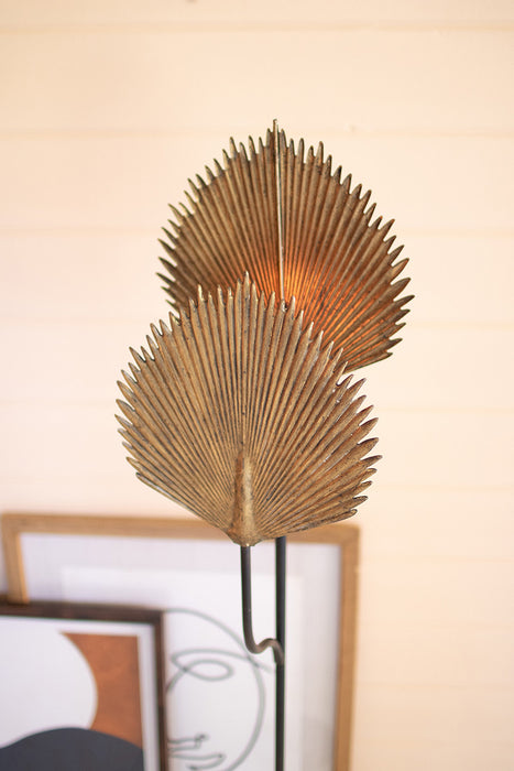 floor lamp with antique gold leaves