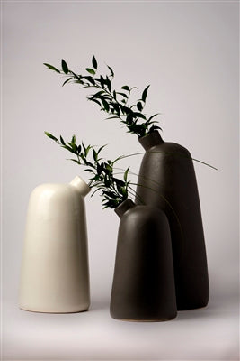 Sm. Ceramic Friso Vase Black