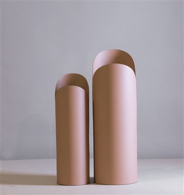 Med. Pink Iron Vase 13”H - Pink