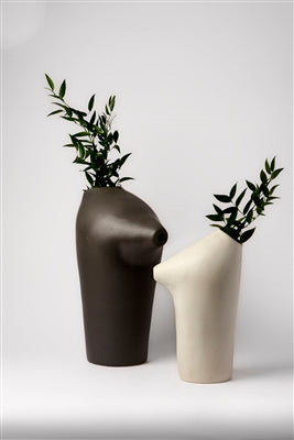 Sm. Ceramic Steke Vase Cream