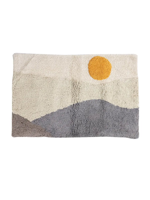 Hand-Tufted Sun Rising Landscape Cotton Bath Mat