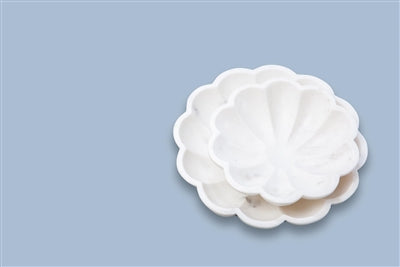 Large White Marble Lotus Bowl