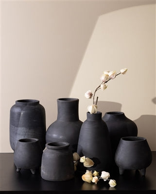 Black Terracotta Gourd Vase