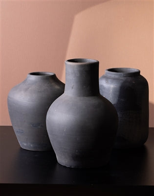 Black Terracotta Gourd Vase