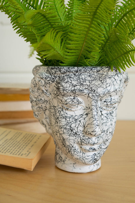 Splatter Paint Ceramic Face Vase
