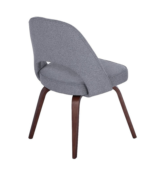 Sienna Executive Side Chair - Dark Grey Fabric & Walnut Legs