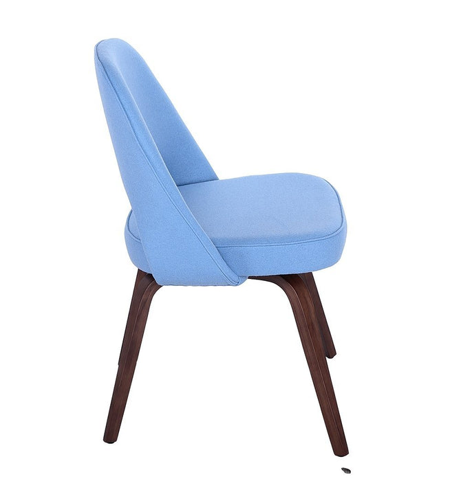 Sienna Executive Side Chair - Light Blue Fabric & Walnut Legs