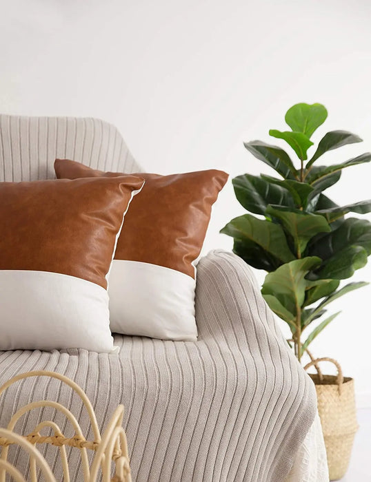 Vegan Leather Pillow Cover